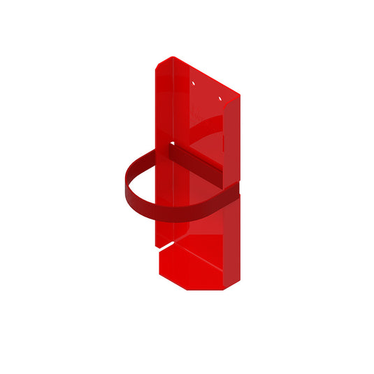 Fire Extinguisher Mount, Red, 5-1/4"L x 2-1/2"D x 12"H, 4-5" Dia