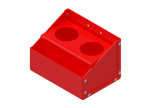 2-Place Spray Can Holder, Red, 8-1/2"L x 6-1/4"D x 5-1/2"H