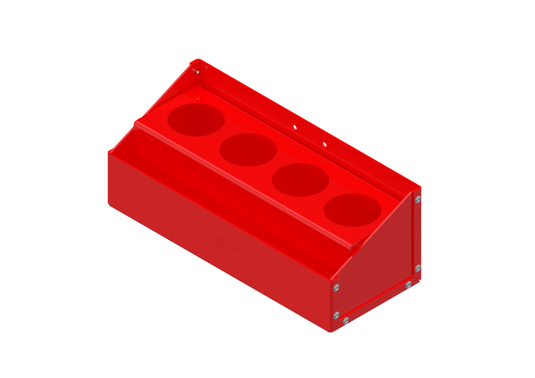 4-Place Spray Can Holder, Red, 15"L x 6-1/4"D x 5-1/2"H