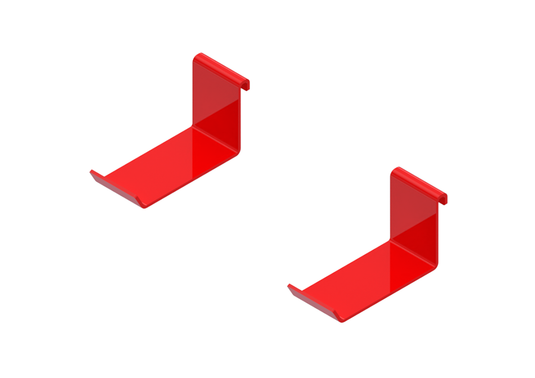 Shelf Mounted Ladder Hanger Pair, Red