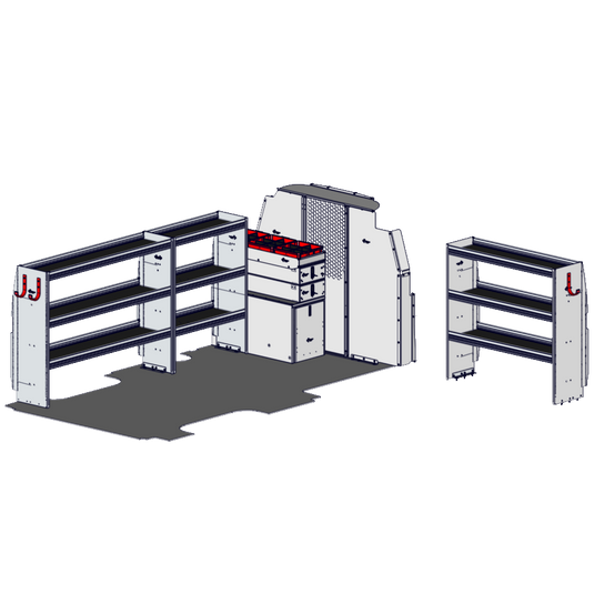 Heavy Duty Drawer Package for 2003+ Chevrolet Express / GMC Savana Extended Wheelbase, Standard Roof