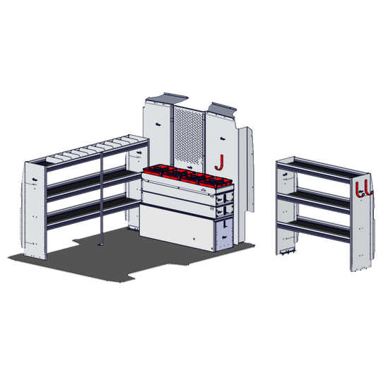 Heavy Duty Drawer Package for 2013+ Ram ProMaster 1500 118" Wheelbase, Low Roof