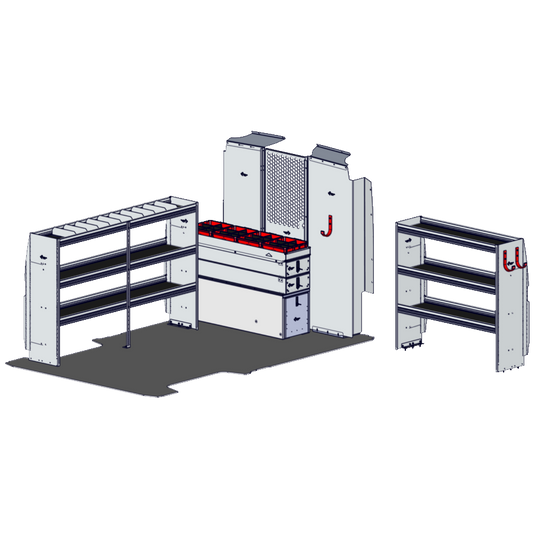 Heavy Duty Drawer Package for 2013+ Ram ProMaster 1500 136" Wheelbase, Low Roof