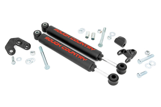Rough Country Dual Steering Stabilizer, 2.5-6.5 Inch Lift - 1984-2006 Jeep Cherokee/Comanche/Wrangler