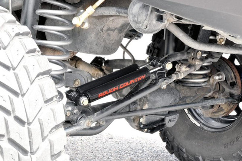 Load image into Gallery viewer, Rough Country Dual Steering Stabilizer, 2.5-6.5 Inch Lift - 1984-2006 Jeep Cherokee/Comanche/Wrangler
