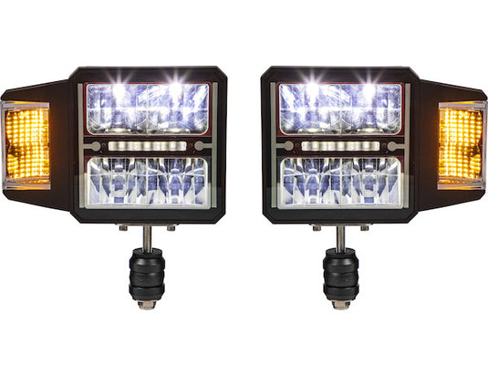 SAM Universal Heated LED Snow Plow Headlights with Multi-Mount Signal - 1312200 - Buyers Products