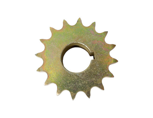 Replacement 1 Inch 16-Tooth Yellow Zinc Gearbox Sprocket with Set Screws for