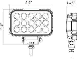 Ultra Bright 6 Inch Wide Rectangular LED Flood Light