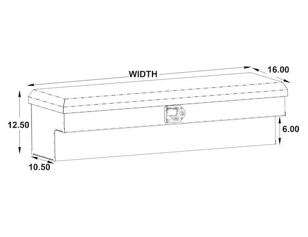 13x10.5/16x87 Inch Diamond Tread Aluminum Lo-Sider Truck Box - 1711030 - Buyers Products