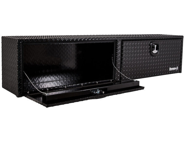 18x16x72 Inch Gloss Black Diamond Tread Aluminum Topsider Truck Box - 1721563 - Buyers Products