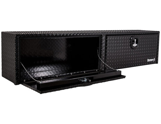 18x16x90 Inch Gloss Black Diamond Tread Aluminum Topsider Truck Box - 1721565 - Buyers Products