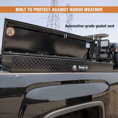 13X16X36  Inch Gloss Black Diamond Tread Aluminum Lo-Sider Truck Box - 1723005 - Buyers Products