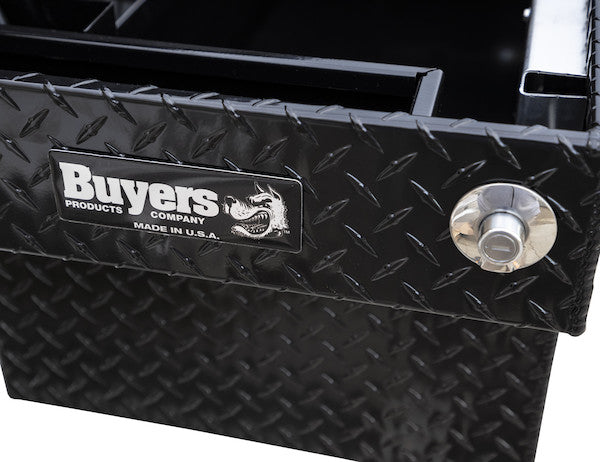 13x20x63 Inch Gloss Black Diamond Tread Aluminum Crossover Truck Tool Box - 1729430 - Buyers Products