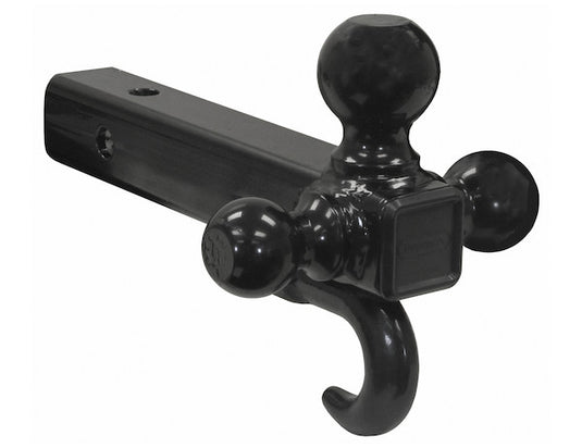 Tri-Ball Hitch Tubular Shank With Black Balls And Recovery Hook - 1802208 - Buyers Products