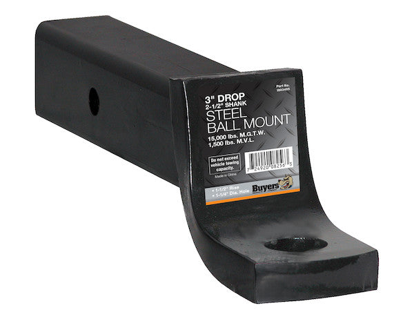 2-1/2 Inch Ball Mount With 5 Inch Drop - 1803410 - Buyers Products