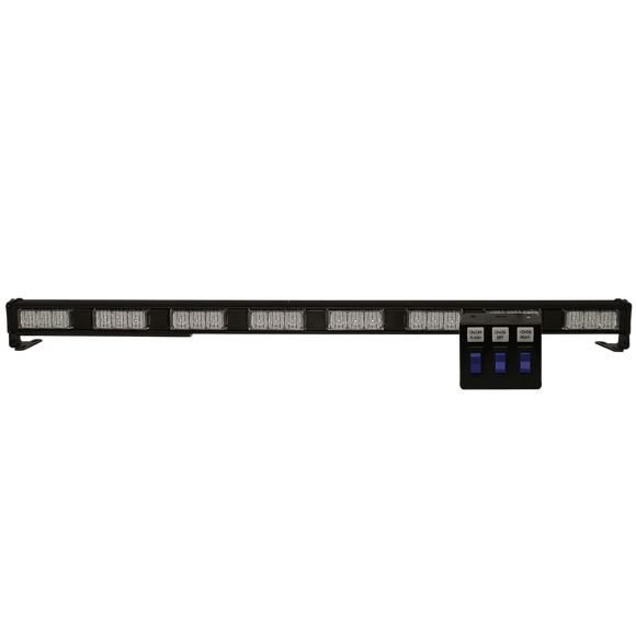 Signal Bar Kit: LED Safety Director, 32 flash patterns, in-cab switch panel, 15' cable, 12-24VDC, amber