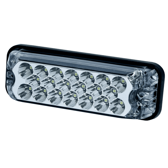 Directional LED: Rectangular surface mount, 12-24VDC, 7 flash patterns