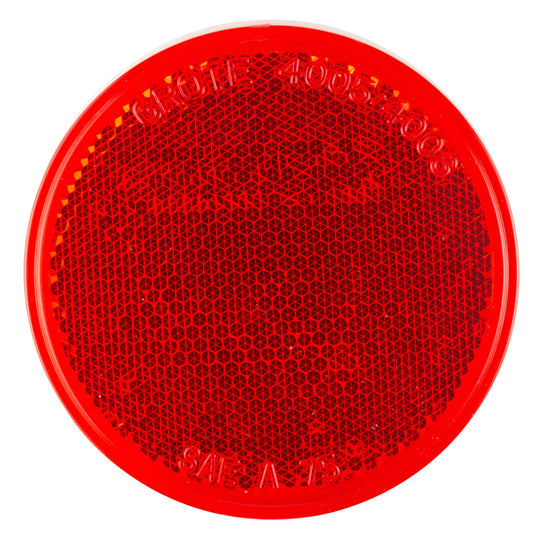  Reflector, 3", Red Round Stick-On, Bulk Pack 