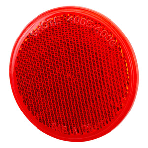  Reflector,  3", Red, Round Stick-On, Bulk Pack 