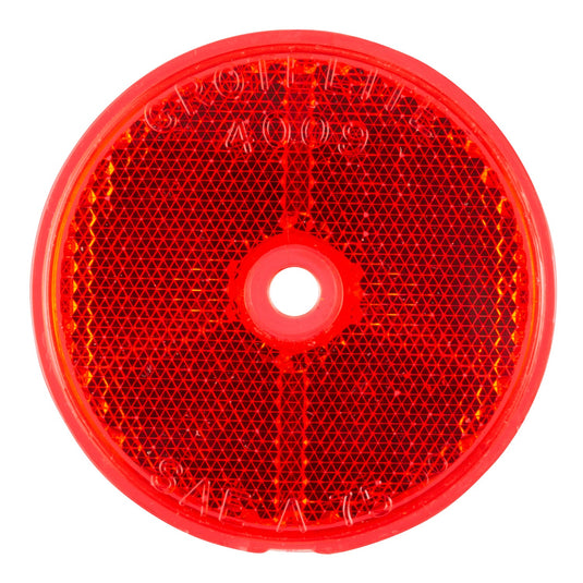  Reflector, 2.5" Round, Red, Sealed, Center-Mount, Bulk Pack 