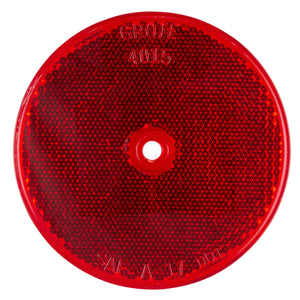  Reflector, 3 1/4" Round, Red, Sealed, Center-Mount,  Bulk Pack 