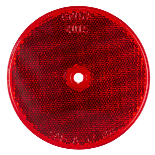 Reflector, 3 1/4" Round, Red, Sealed, Center-Mount,  Bulk Pack - 40152-3 - Grote