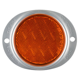  Reflector, 3", Yellow, Steel,  Lens, 2-Hole Mounting 