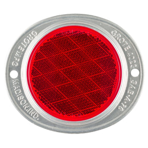  Reflector, 3", Red, Aluminum,  Lens, 2-Hole Mounting, Bulk Pack 