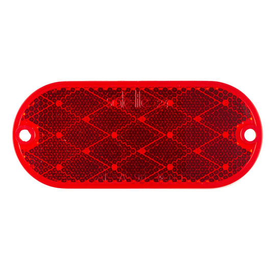  Reflector, Red,  Oval Stick-On/Screw Mountable 