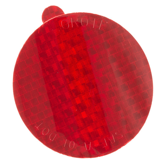  Reflector, 3" Round , Red, Stick-On, Class "A" Tape  