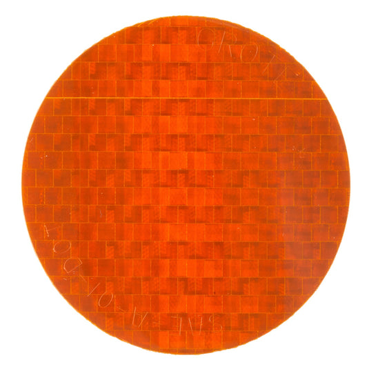 Reflector, 3" Round , Yellow, Stick-On, Class "A" Tape - 41143 - Grote