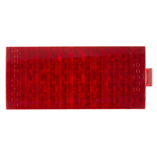  Reflector, 1-3/4" X 3-13/16" Rectan., Red, Stick-On, Class "A" Tape  