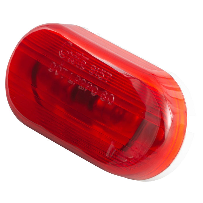 CLR/MKR Lamp,Red, 2-Bulb Oval, Pigtail Type W/Optic Lens - 45262 - Grote