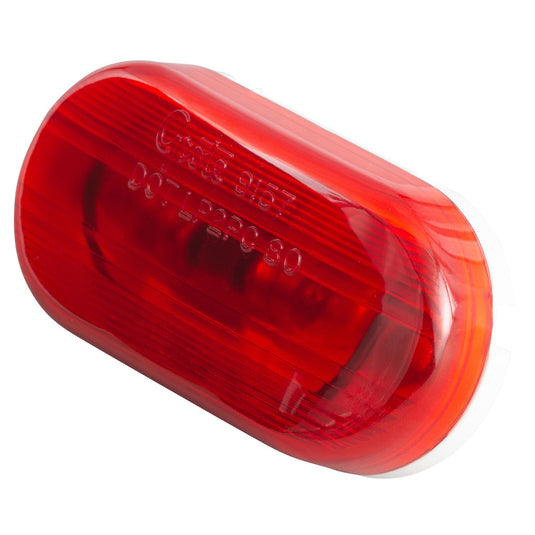  CLR/MKR Lamp,Red, 2-Bulb Oval, Pigtail Type W/Optic Lens 