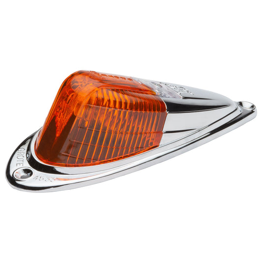 CLR/MKR Lamp, Yellow/Chrome, Deluxe Die-Cast Cab Marker Lamp - 45333 - Grote
