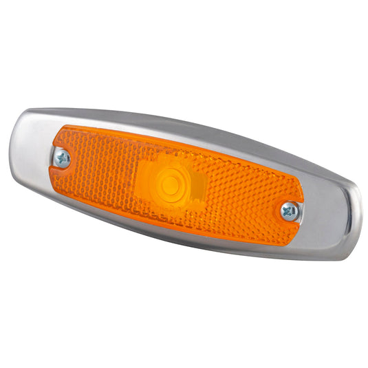  CLR/MKR Lamp, Yellow, Low-Profile  Lamp W/Bezel 