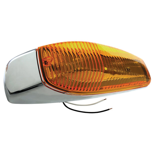 CLR/MKR Lamp, Yellow, Oem-Style Chrome Aerodynamic - 46823 - Grote