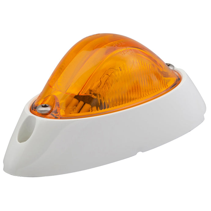 CLR/MKR Lamp, Yellow, Replaceable Lens,Aero Sideturn,White Base - 52063 - Grote
