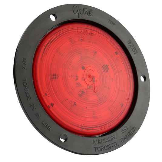 STT Lamp, 4",Red,W/Black Theft-Resistant Flange,Full Pattern - 53182 - Grote