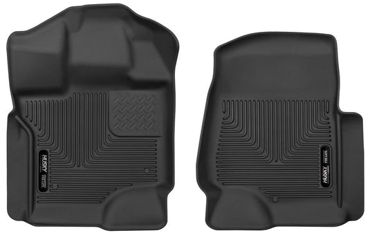 HUS-53361 Husky Front Floor Liners Floor Mats X-Act Black  ; 17-21 Ford Super Duty Extended/ Crew Cab - Absolute Autoguard