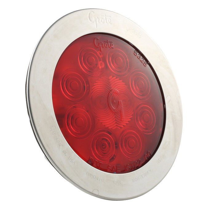 STT, 10-Diode, Supernova® LED Lamp Kit, Red, Amp Conn/Stainless Steel Bracket (53552 + 93683) - 54042 - Grote