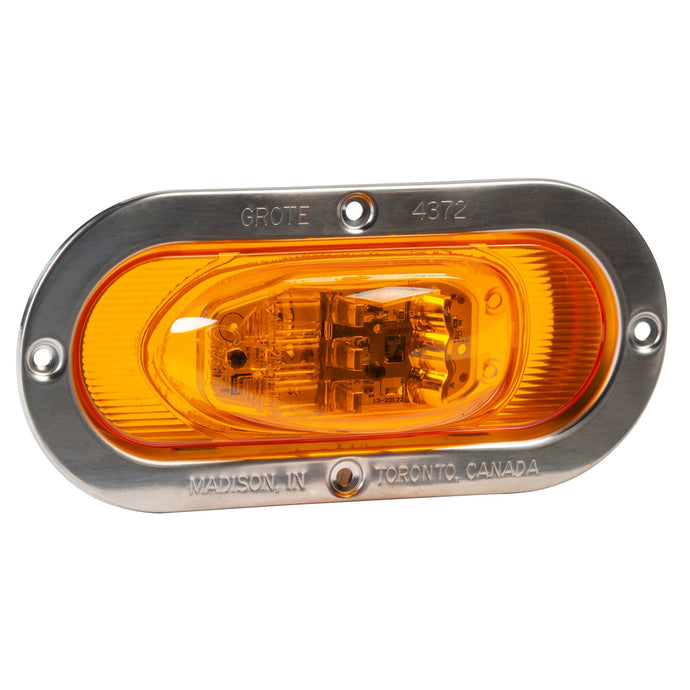 STT Lamp, Yellow, LED, Side Turn Lamp W/Stainless Steel Flange - 54263 - Grote