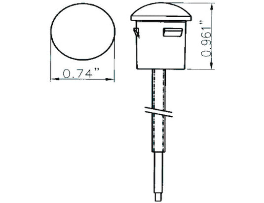 .75 Inch Round Marker Clearance Lights - 3 LED Amber With Male Bullets - 5627523 - Buyers Products