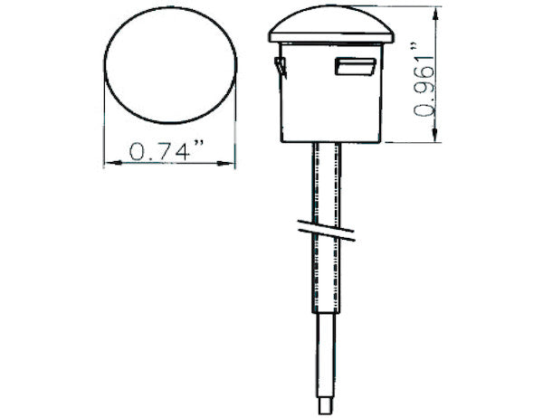 .75 Inch Round Marker Clearance Lights - 3 LED Red With Stripped Leads - 5627514 - Buyers Products