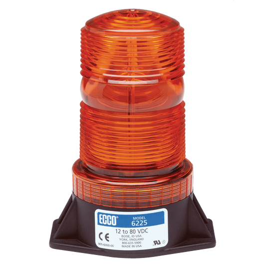 Strobe Beacon: Medium profile,12-80VDC, 2 joules, single flash - 6225A - Ecco