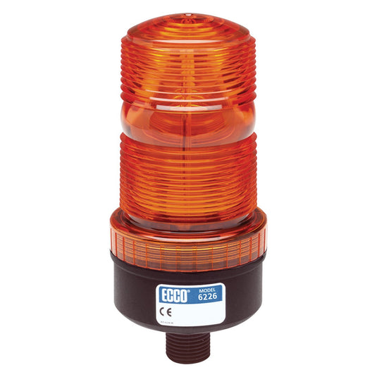 Strobe Beacon: Medium profile,12-80VDC, 2 joules, single flash, 1/2" male pipe mount - Absolute Autoguard