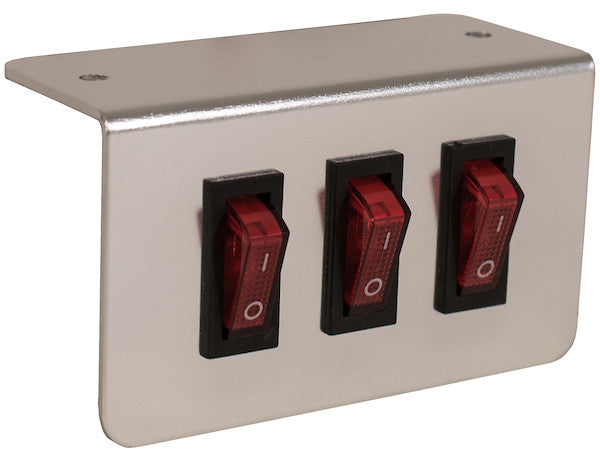 Pre-Wired Triple Switch Panel with Aluminum Bracket - 6391003 - Buyers Products