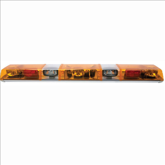 Lightbar: Evolution 54",  amber/clear/amber/clear/amber, 3 rotators, 4 "V" mirrors, STT, 2 rear worklamps, 12VDC - 6545001 - Ecco