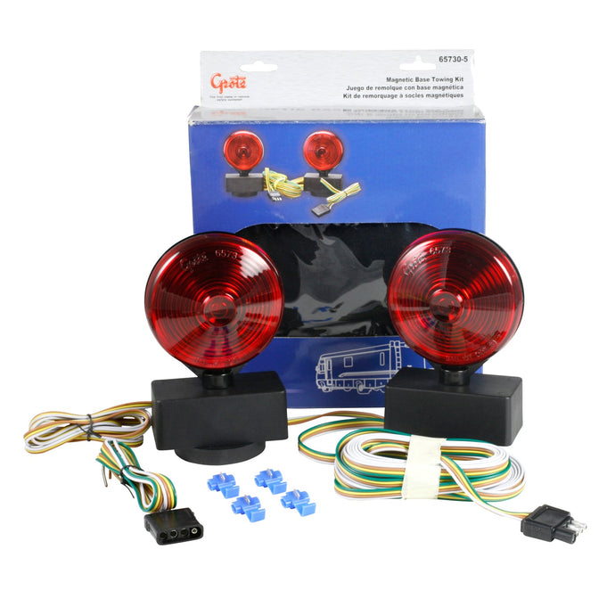 Small Trailer Lighting, Red, Magnetic Towing Lamp Kit - 65730-5 - Grote
