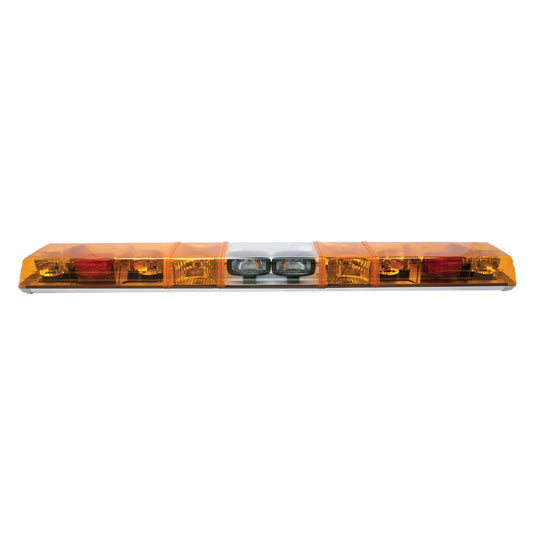 Lightbar: Evolution 60", amber/amber/clear/amber/amber, 4 rotators, 2 each front and rear flashers, 4 "V" mirrors, STT, 2 rear facing worklamps, 12VDC - 6605004 - Ecco
